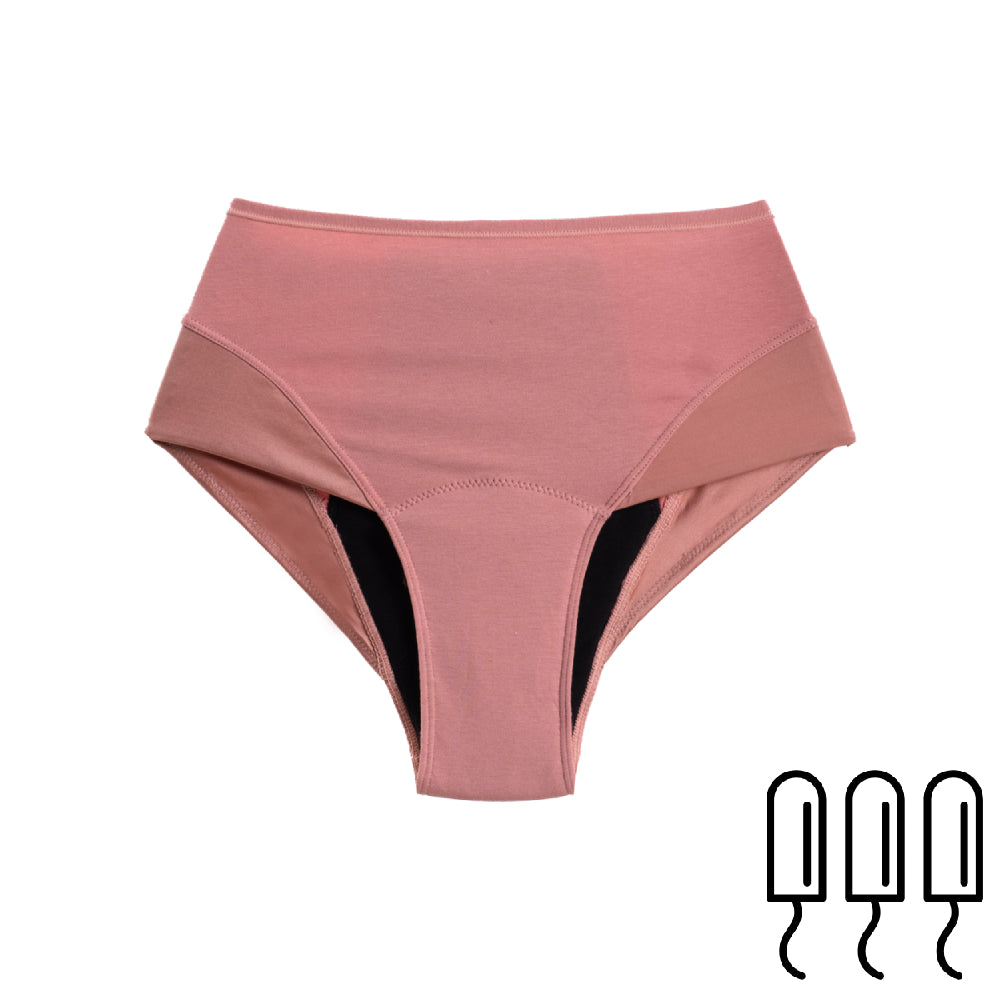 Culotte Menstruelle Taille Haute - Montana - Rose taille XS