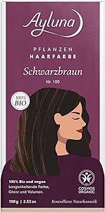 Ayluna Pflanzen-Haarfarbe : Schwarzbraun