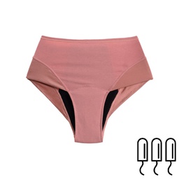 [HP009] Culotte Menstruelle Taille Haute - Montana - Rose taille XS